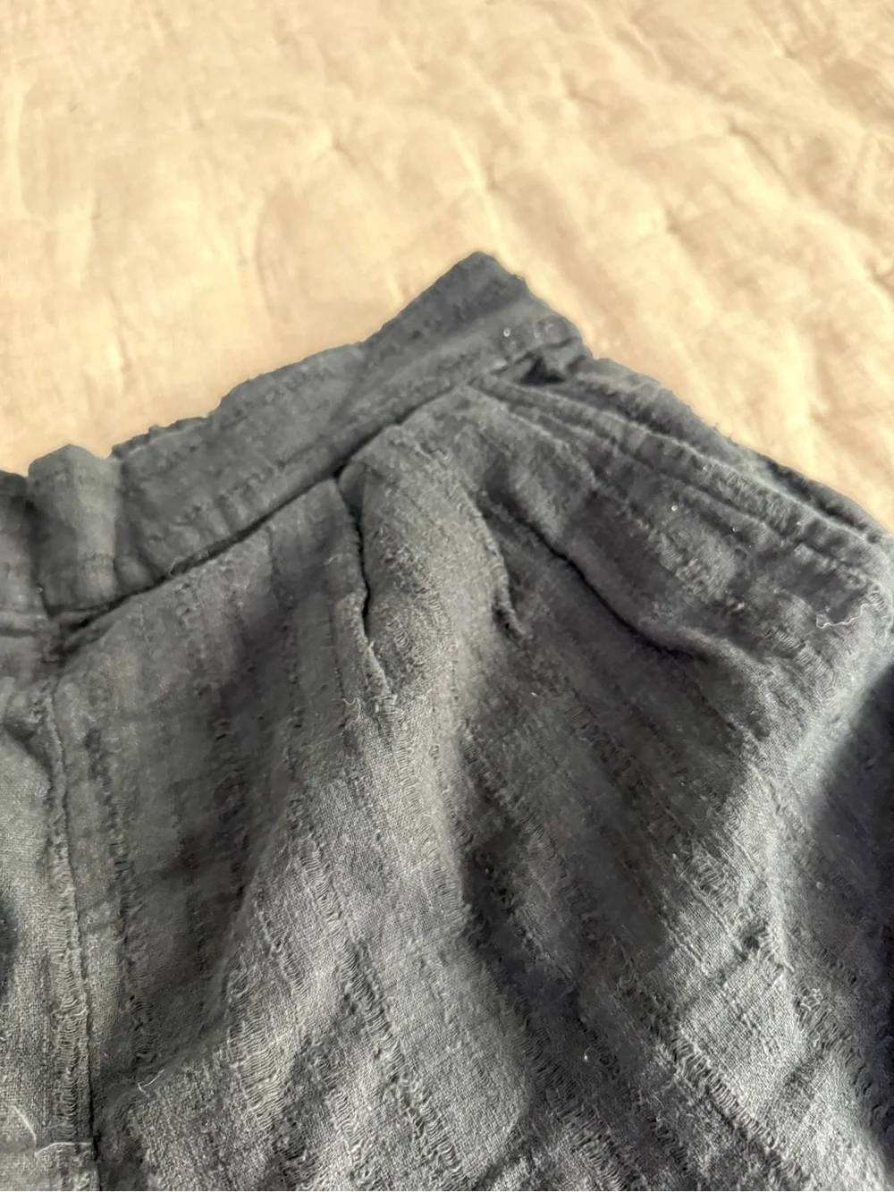 Free People Black Gauzy Elastic Waist Shorts Cuffed Pull On Size Medium